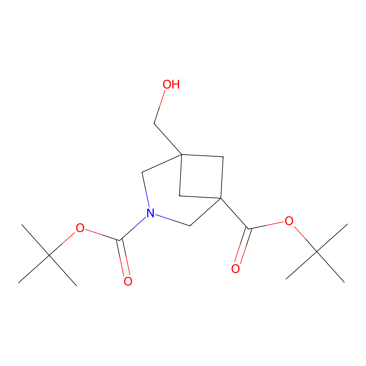1,3-Di-tert-butyl 5-(hydroxymethyl)-3-azabicyclo[3.1.1]heptane-1,3-dicarboxylate molecular structure, CAS 2731009-73-5