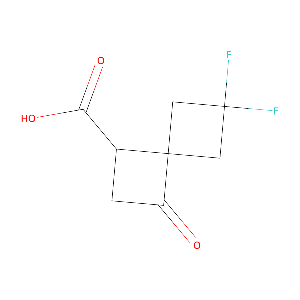 6,6-Difluoro-3-oxospiro[3.3]heptane-1-carboxylic acid molecular structure, CAS 2731009-77-9