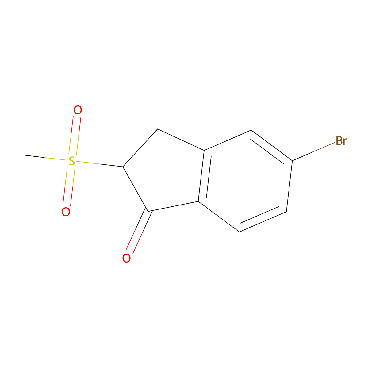 5-bromo-2-methanesulfonyl-2,3-dihydro-1H-inden-1-one molecular structure, CAS 2731009-78-0