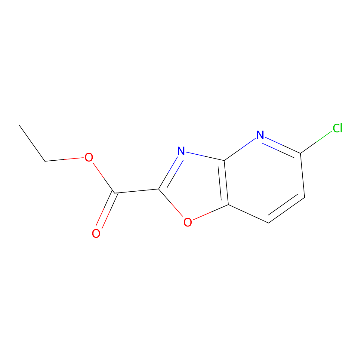 Ethyl 5-chloro-[1,3]oxazolo[4,5-b]pyridine-2-carboxylate molecular structure, CAS 2731009-84-8