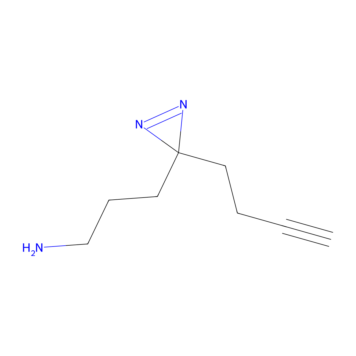 3-[3-(but-3-yn-1-yl)-3H-diazirin-3-yl]propan-1-amine molecular structure, CAS 2731010-00-5