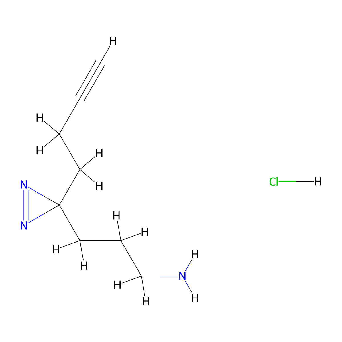 3-[3-(but-3-yn-1-yl)-3H-diazirin-3-yl]propan-1-amine hydrochloride molecular structure, CAS 2731010-01-6