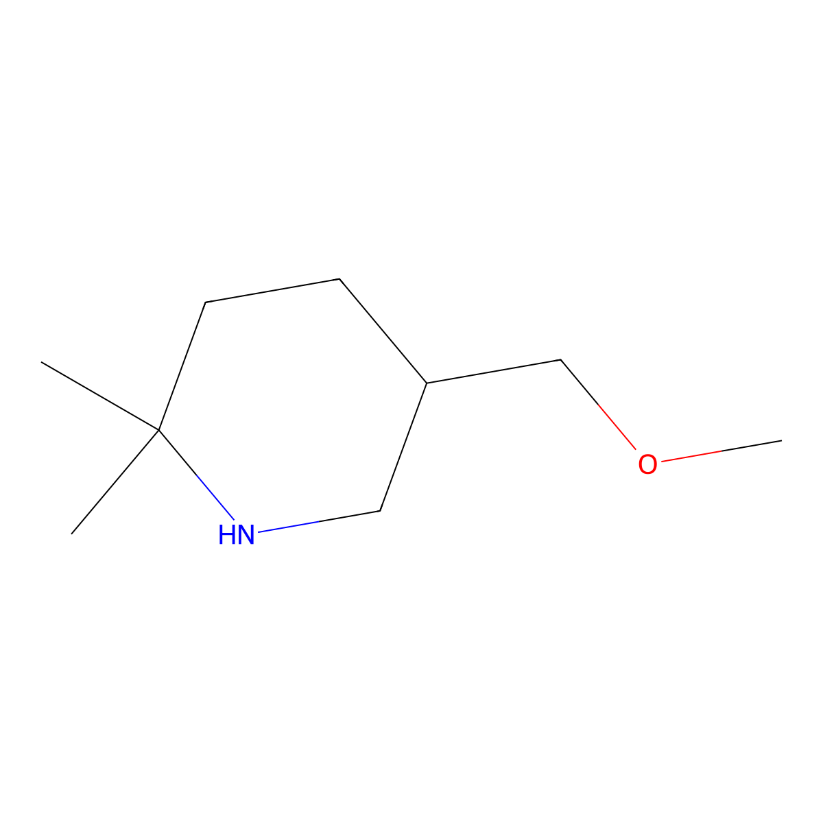 5-(Methoxymethyl)-2,2-dimethylpiperidine molecular structure, CAS 2731010-03-8