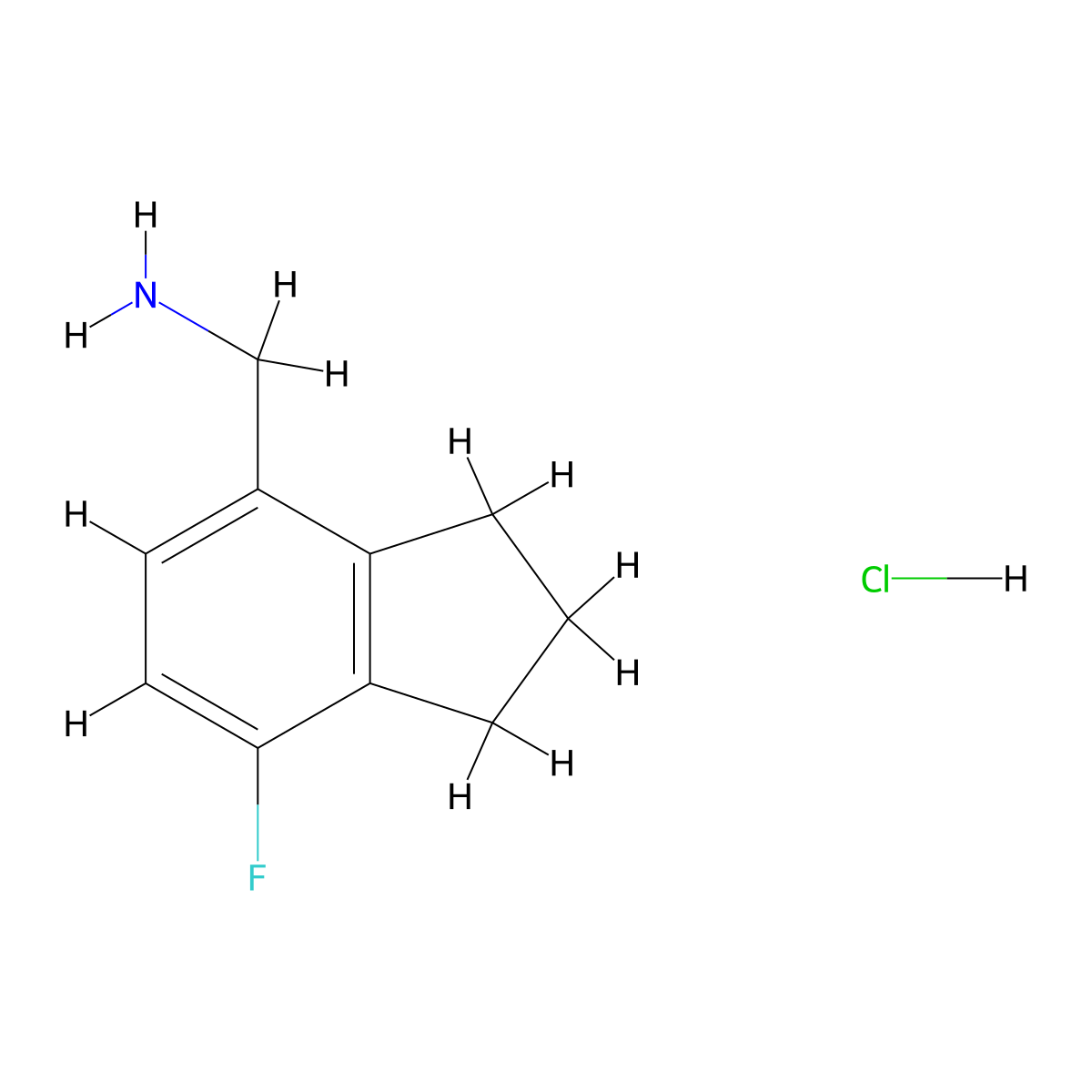 1-(7-fluoro-2,3-dihydro-1H-inden-4-yl)methanamine hydrochloride molecular structure, CAS 2731010-06-1