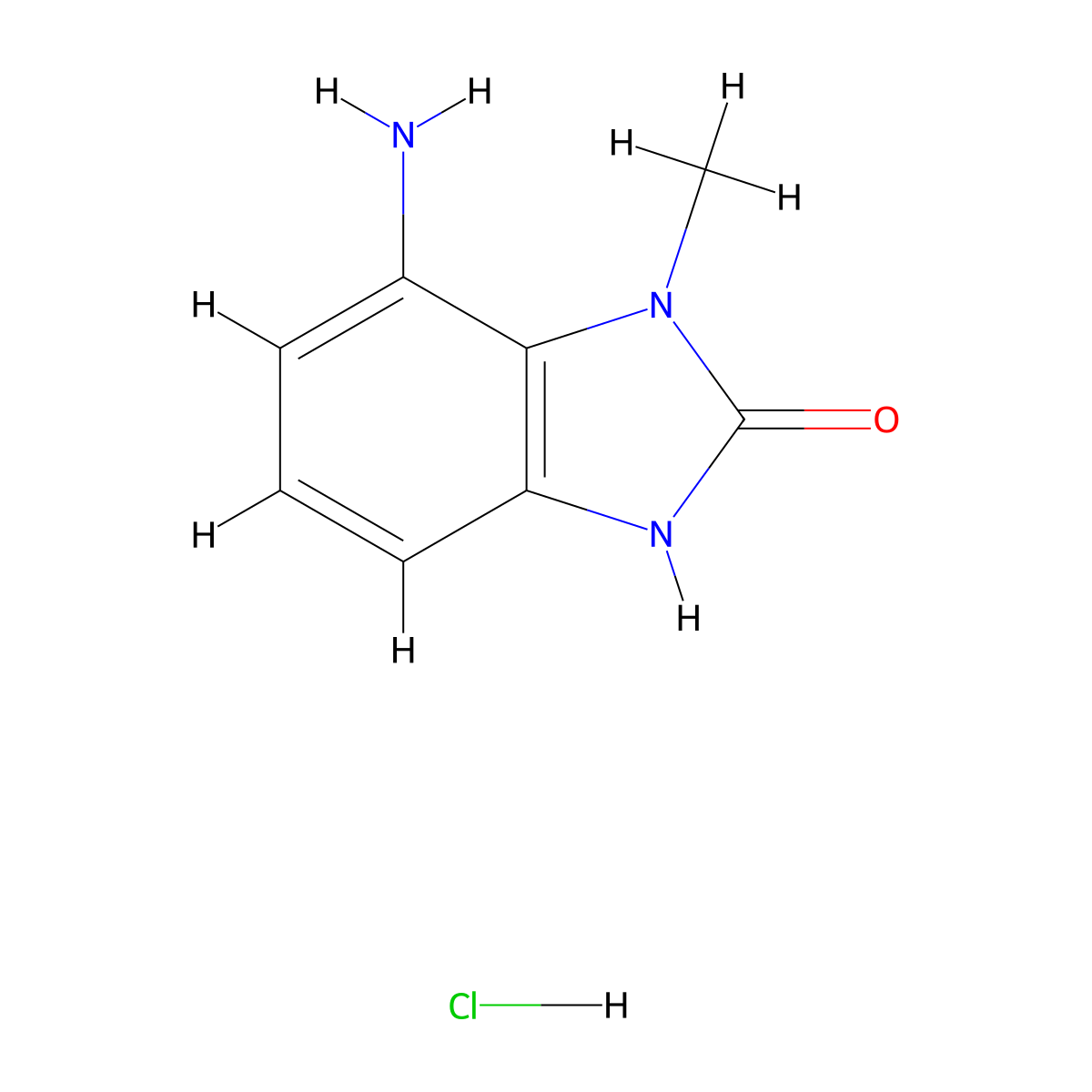7-amino-1-methyl-2,3-dihydro-1H-1,3-benzodiazol-2-onehydrochloride molecular structure, CAS 2731010-11-8