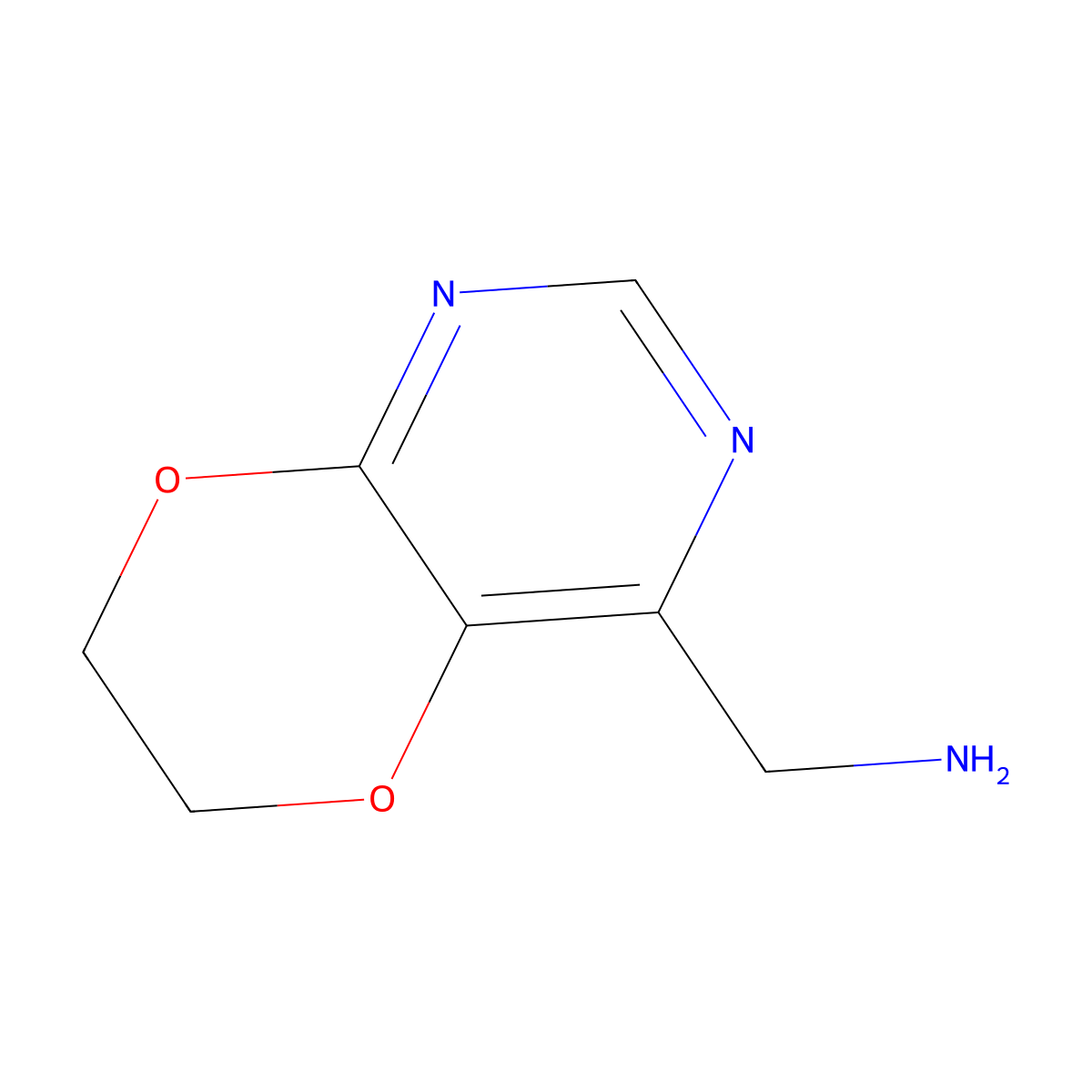 1-{6H,7H-[1,4]dioxino[2,3-d]pyrimidin-4-yl}methanamine molecular structure, CAS 2731010-12-9
