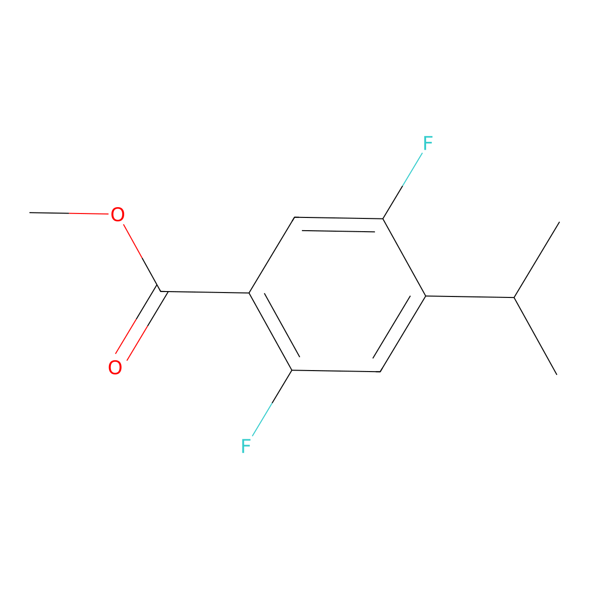 Methyl 2,5-difluoro-4-(propan-2-yl)benzoate molecular structure, CAS 2731010-13-0
