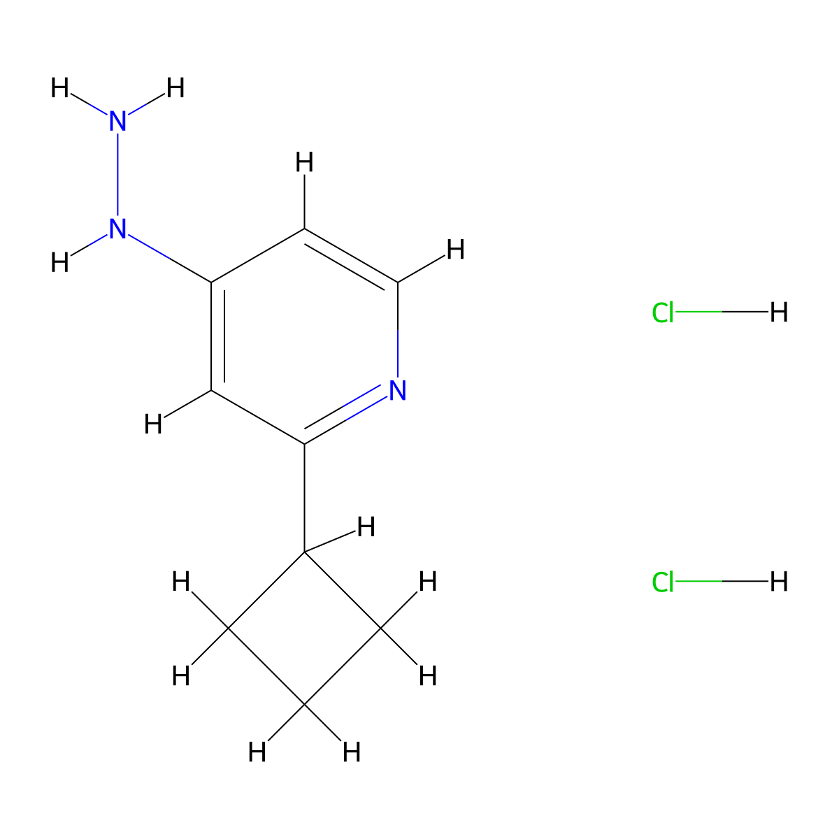 2-Cyclobutyl-4-hydrazinylpyridine dihydrochloride molecular structure, CAS 2731010-15-2