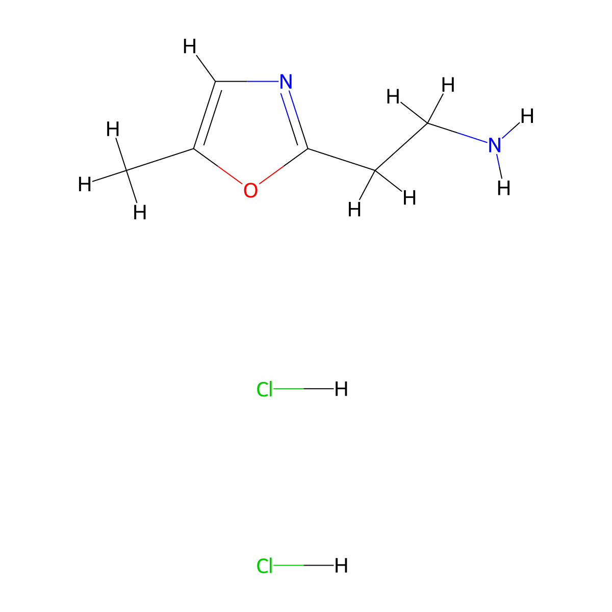 2-(5-Methyloxazol-2-YL)ethan-1-amine dihydrochloride molecular structure, CAS 2731010-16-3