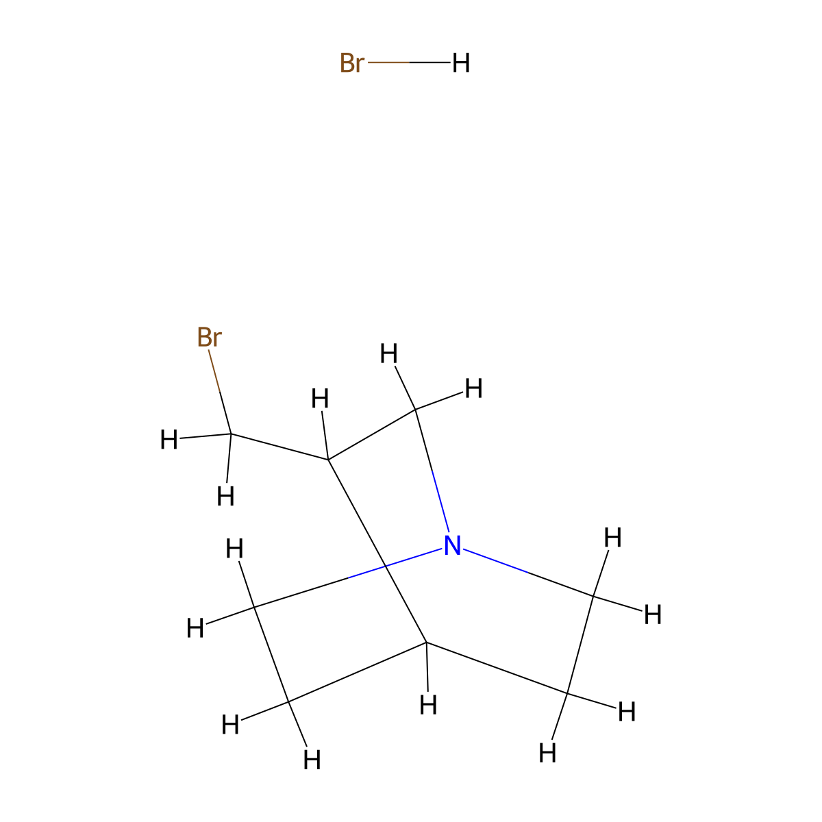 3-(Bromomethyl)-1-azabicyclo[2.2.2]octane hydrobromide molecular structure, CAS 2731010-20-9