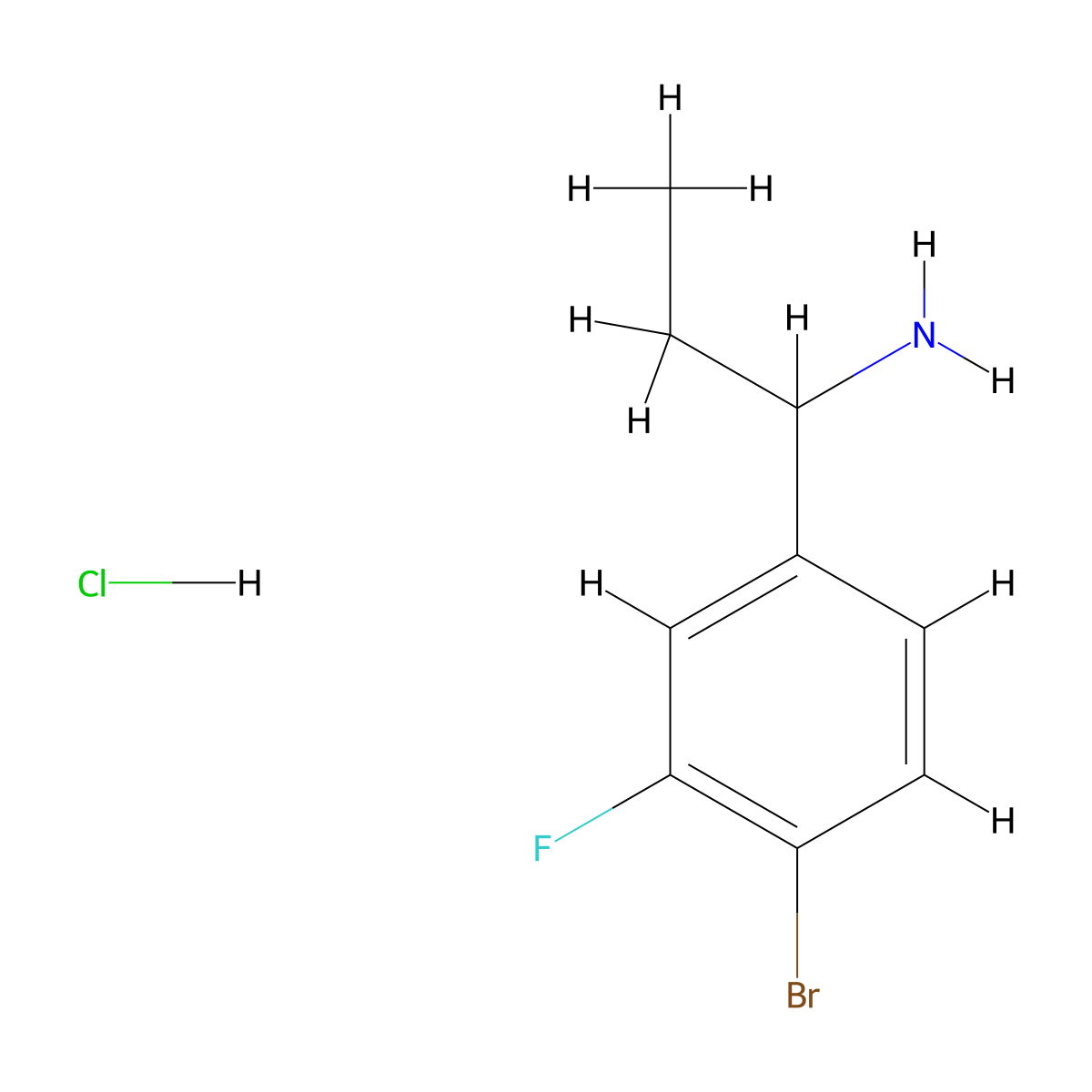 1-(4-Bromo-3-fluorophenyl)propan-1-amine hydrochloride molecular structure, CAS 2731010-22-1