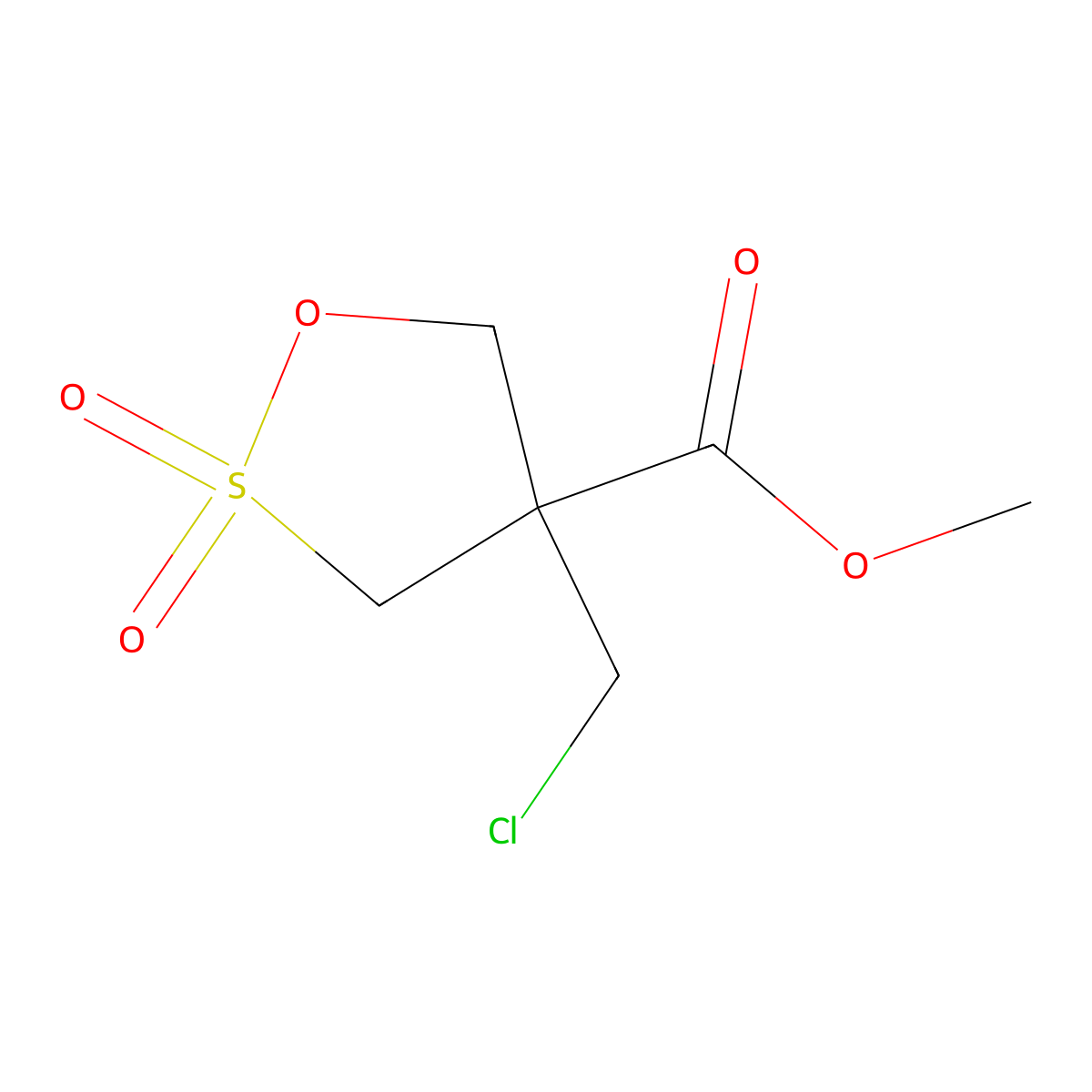 Methyl4-(chloromethyl)-2,2-dioxo-1,2lambda6-oxathiolane-4-carboxylate molecular structure, CAS 2731010-23-2