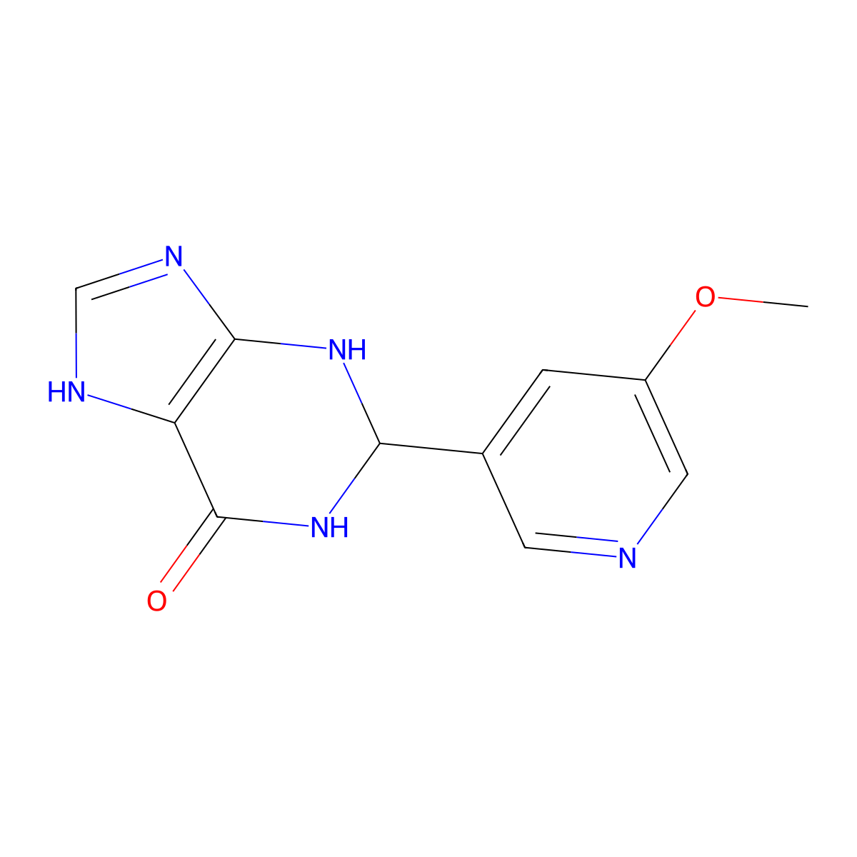 2-(5-methoxypyridin-3-yl)-2,3,6,7-tetrahydro-1H-purin-6-one molecular structure, CAS 2731010-27-6