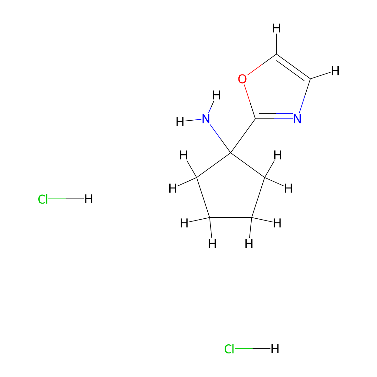1-(1,3-Oxazol-2-yl)cyclopentan-1-aminedihydrochloride molecular structure, CAS 2731010-31-2