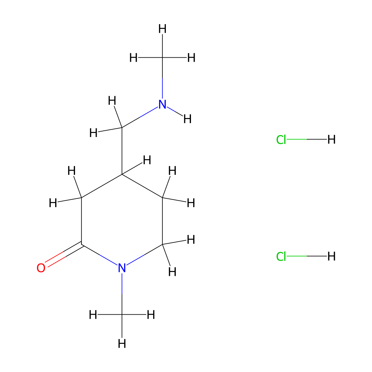 1-Methyl-4-[(methylamino)methyl]piperidin-2-one dihydrochloride molecular structure, CAS 2731010-34-5