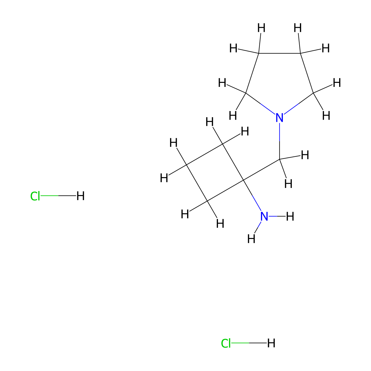 1-[(Pyrrolidin-1-yl)methyl]cyclobutan-1-aminedihydrochloride molecular structure, CAS 2731010-37-8