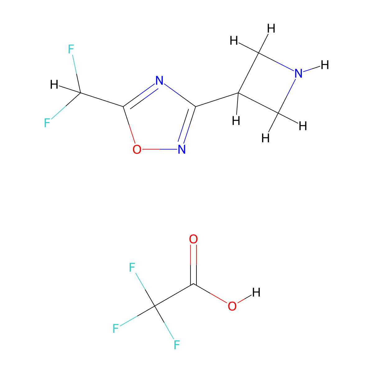 3-(Azetidin-3-yl)-5-(difluoromethyl)-1,2,4-oxadiazole, trifluoroacetic acid molecular structure, CAS 2731010-38-9