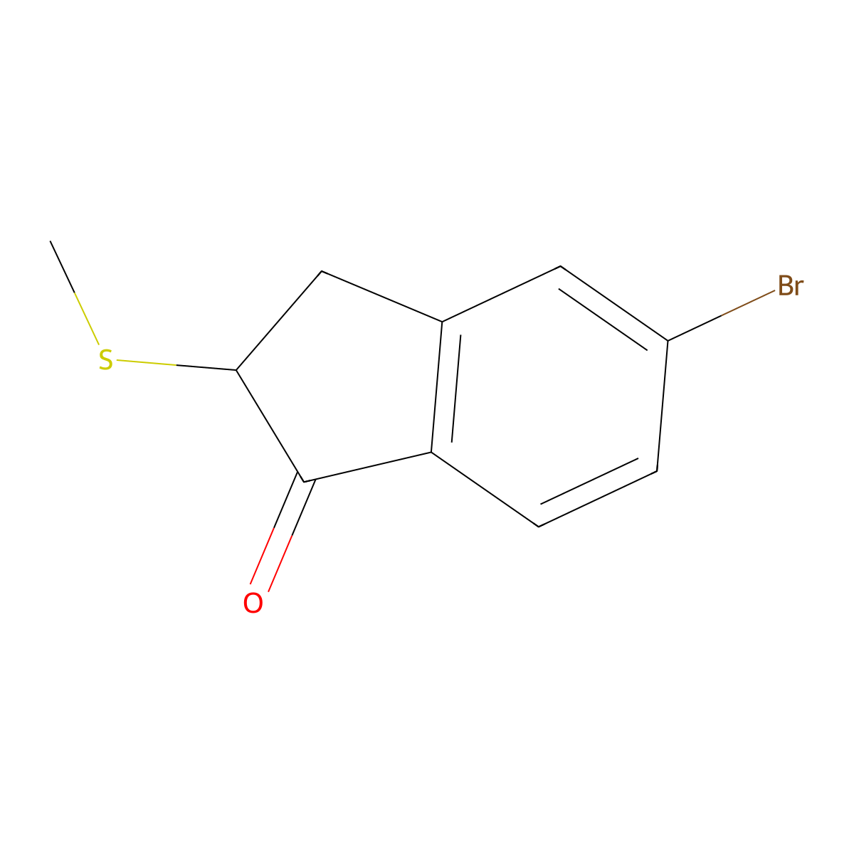 5-bromo-2-(methylsulfanyl)-2,3-dihydro-1H-inden-1-one molecular structure, CAS 2731010-42-5