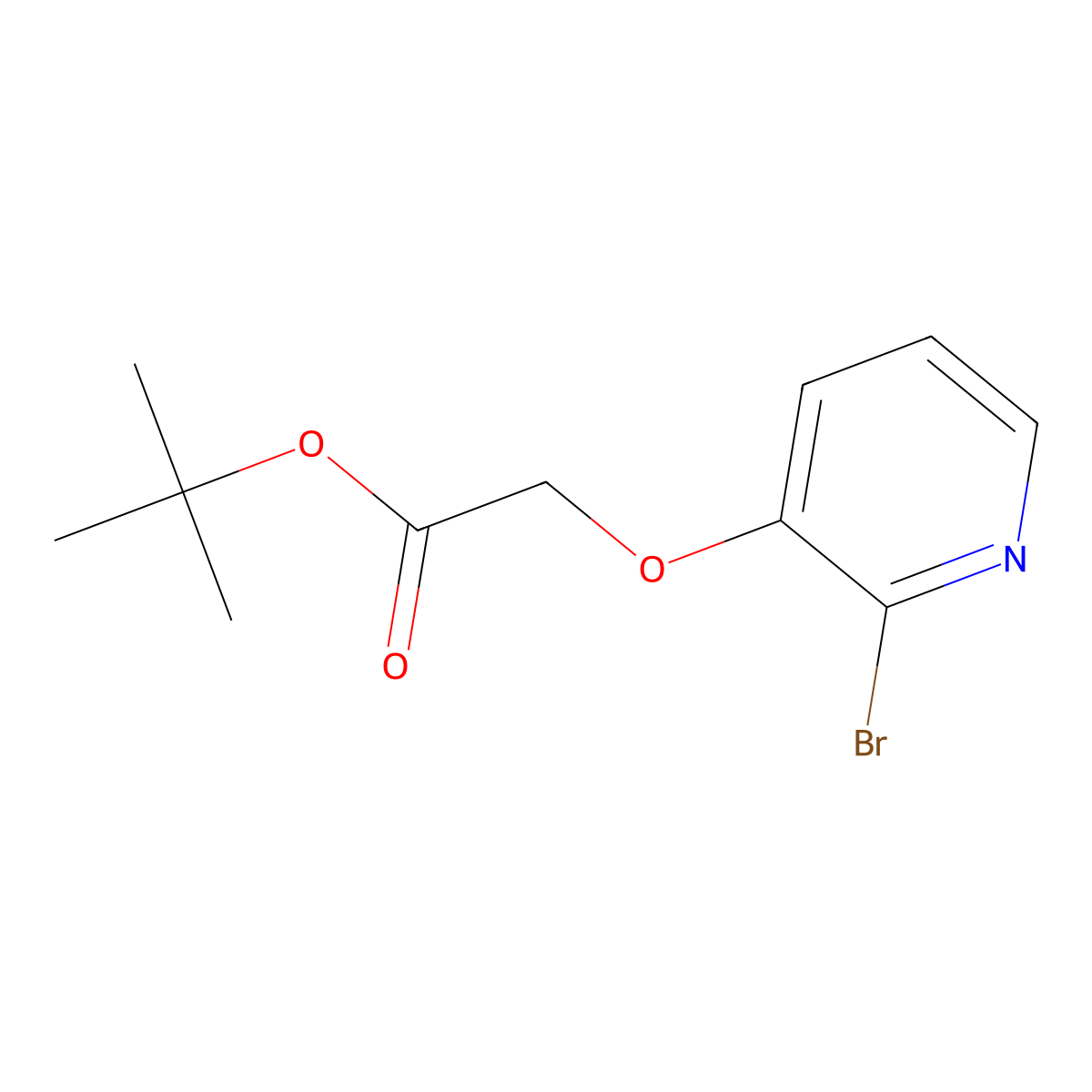 Tert-butyl 2-[(2-bromopyridin-3-yl)oxy]acetate molecular structure, CAS 2731010-56-1