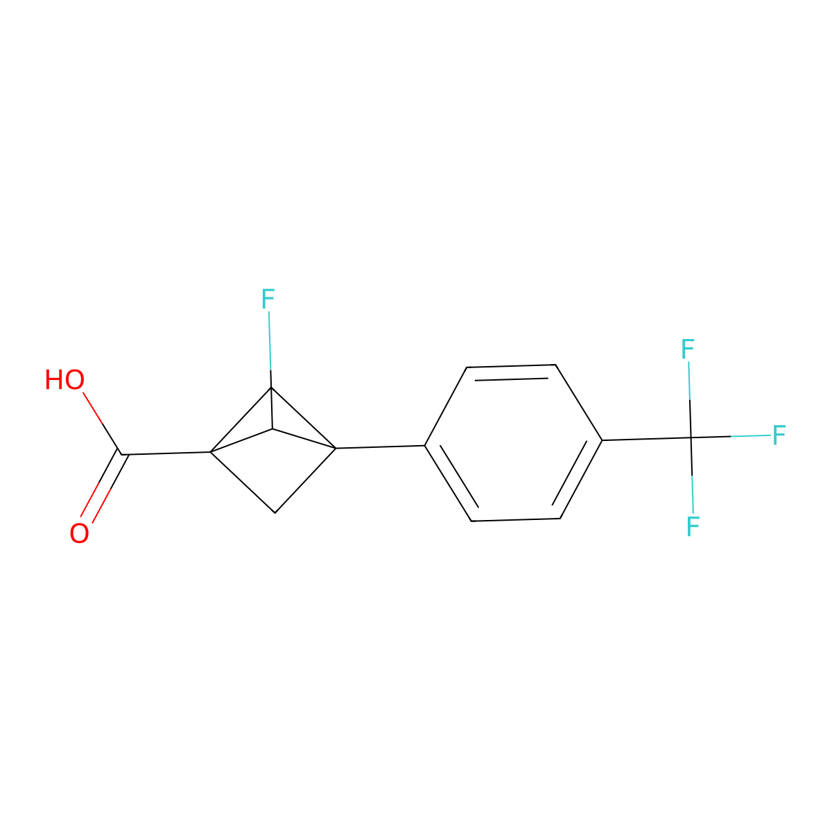 2-Fluoro-3-[4-(trifluoromethyl)phenyl]bicyclo[1.1.1]pentane-1-carboxylic acid molecular structure, CAS 2731010-62-9