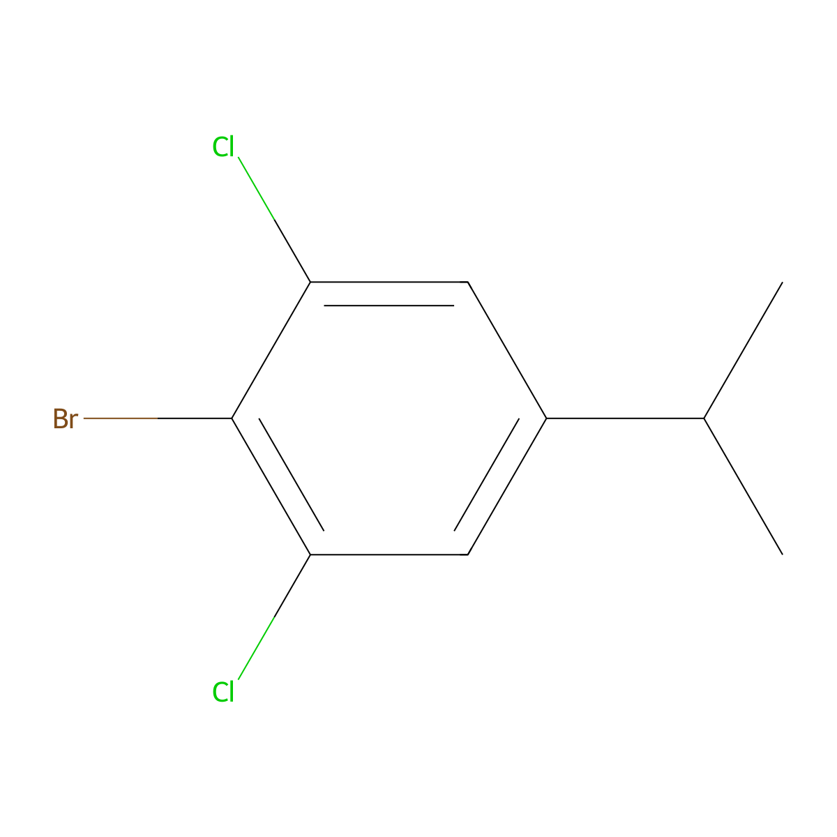 2-Bromo-1,3-dichloro-5-(propan-2-yl)benzene molecular structure, CAS 2731010-63-0