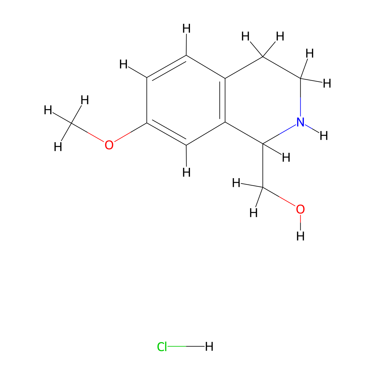 (7-Methoxy-1,2,3,4-tetrahydroisoquinolin-1-yl)methanolhydrochloride molecular structure, CAS 2731010-70-9