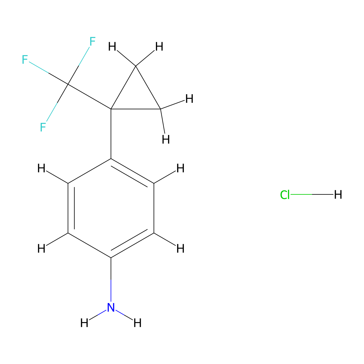 4-[1-(Trifluoromethyl)cyclopropyl]anilinehydrochloride molecular structure, CAS 2731010-72-1