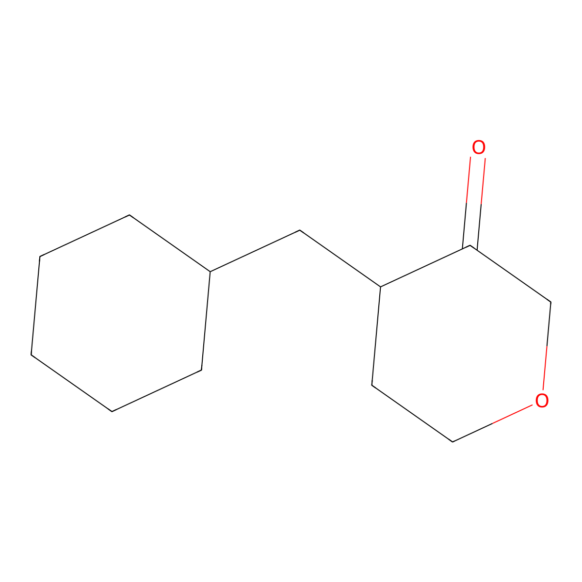4-(Cyclohexylmethyl)oxan-3-one molecular structure, CAS 2731010-75-4