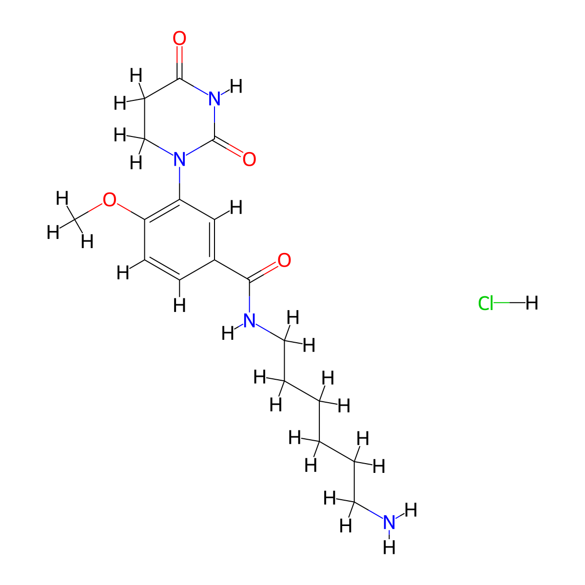 N-(6-Aminohexyl)-3-(2,4-dioxotetrahydropyrimidin-1(2H)-yl)-4-methoxybenzamide hydrochloride molecular structure, CAS 2731010-78-7