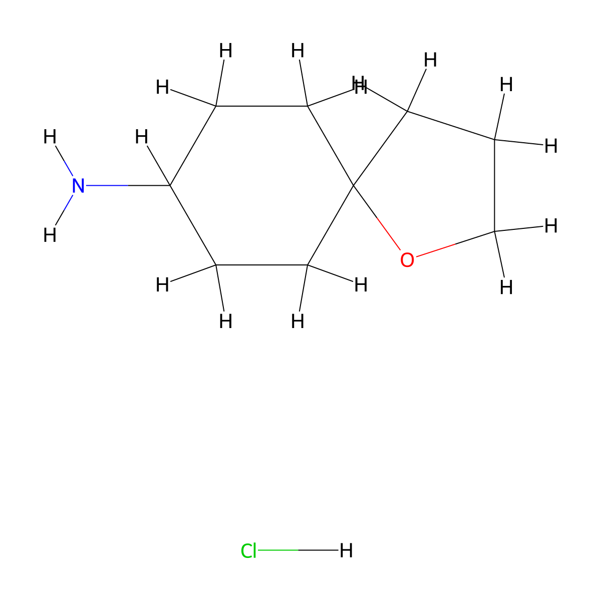 1-Oxaspiro(4.5)decan-8-amine hydrochloride molecular structure, CAS 2731010-79-8