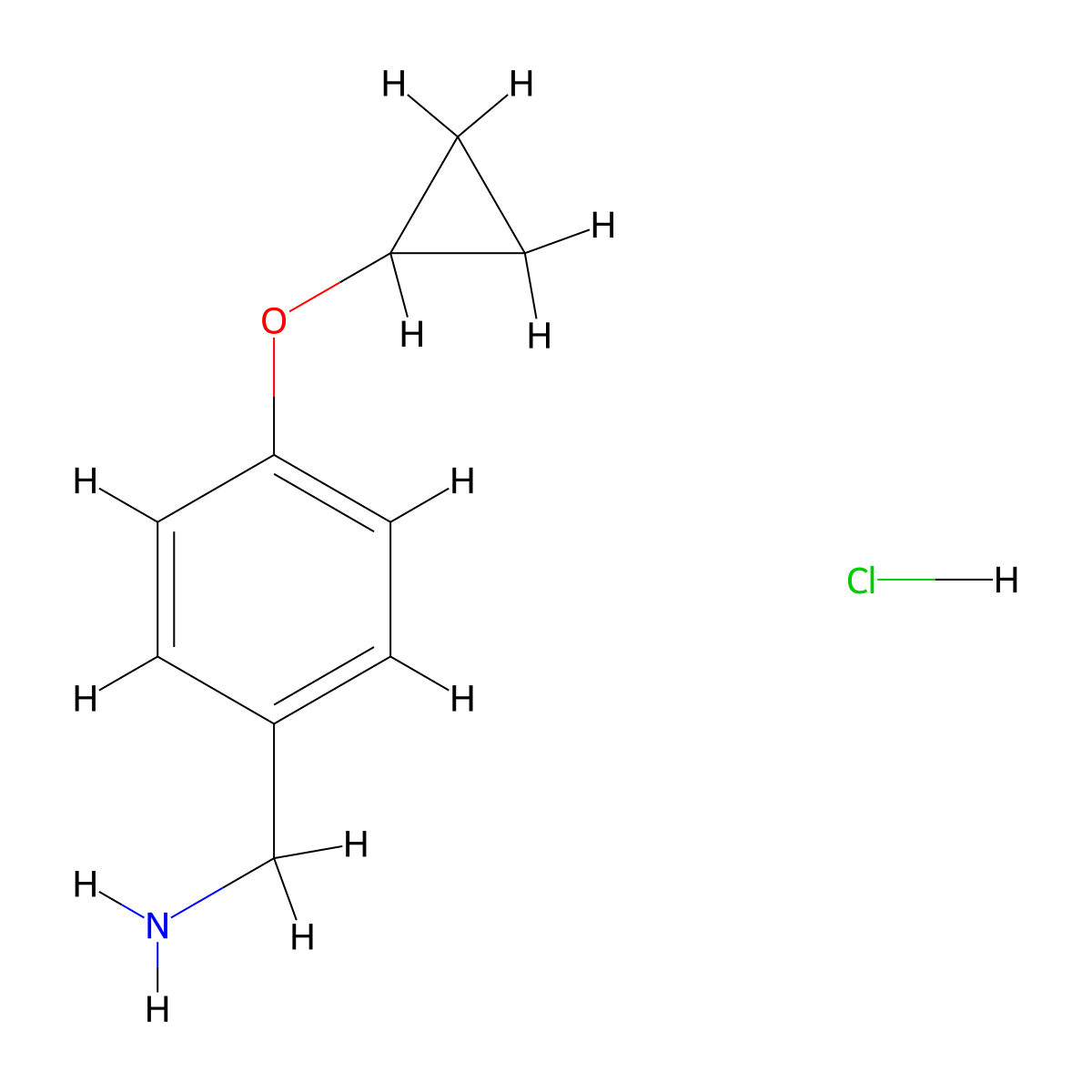 1-(4-Cyclopropoxyphenyl)methanamine hydrochloride molecular structure, CAS 2731010-80-1