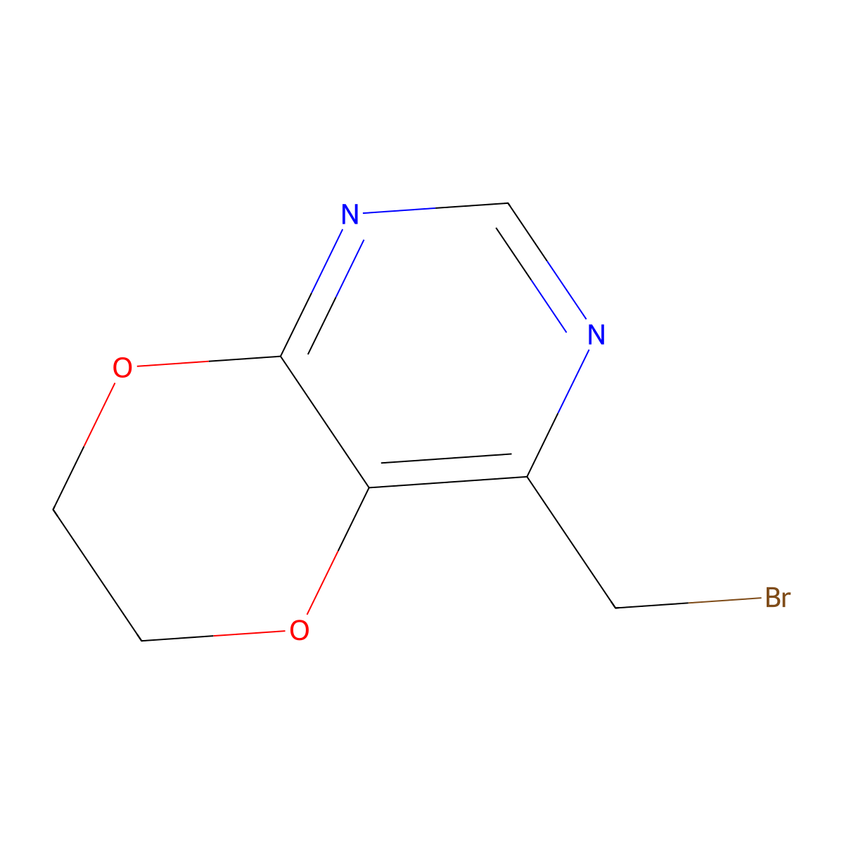 4-(bromomethyl)-6H,7H-(1,4)dioxino(2,3-d)pyrimidine molecular structure, CAS 2731010-83-4