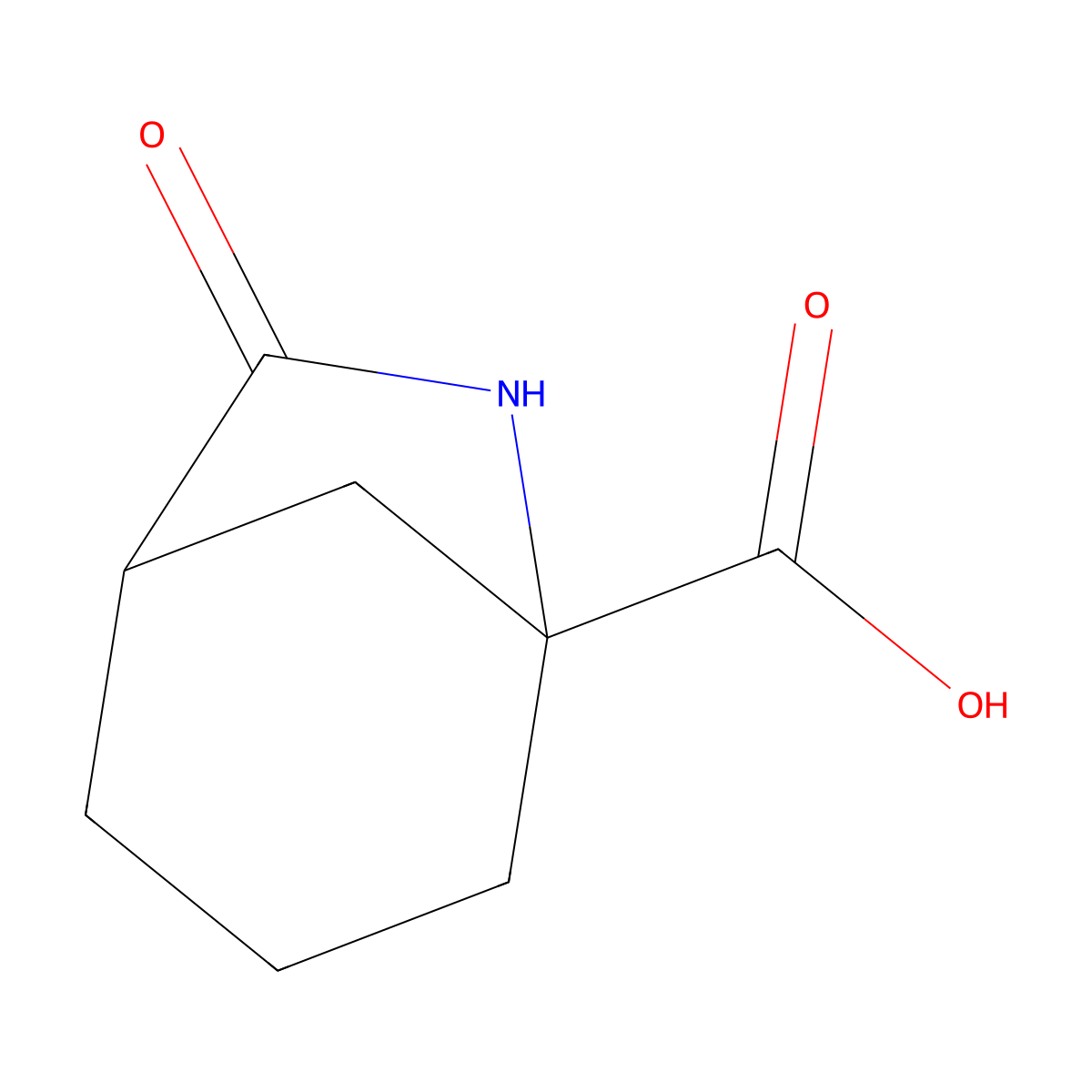 7-Oxo-6-azabicyclo[3.2.1]octane-5-carboxylic acid molecular structure, CAS 2731010-85-6
