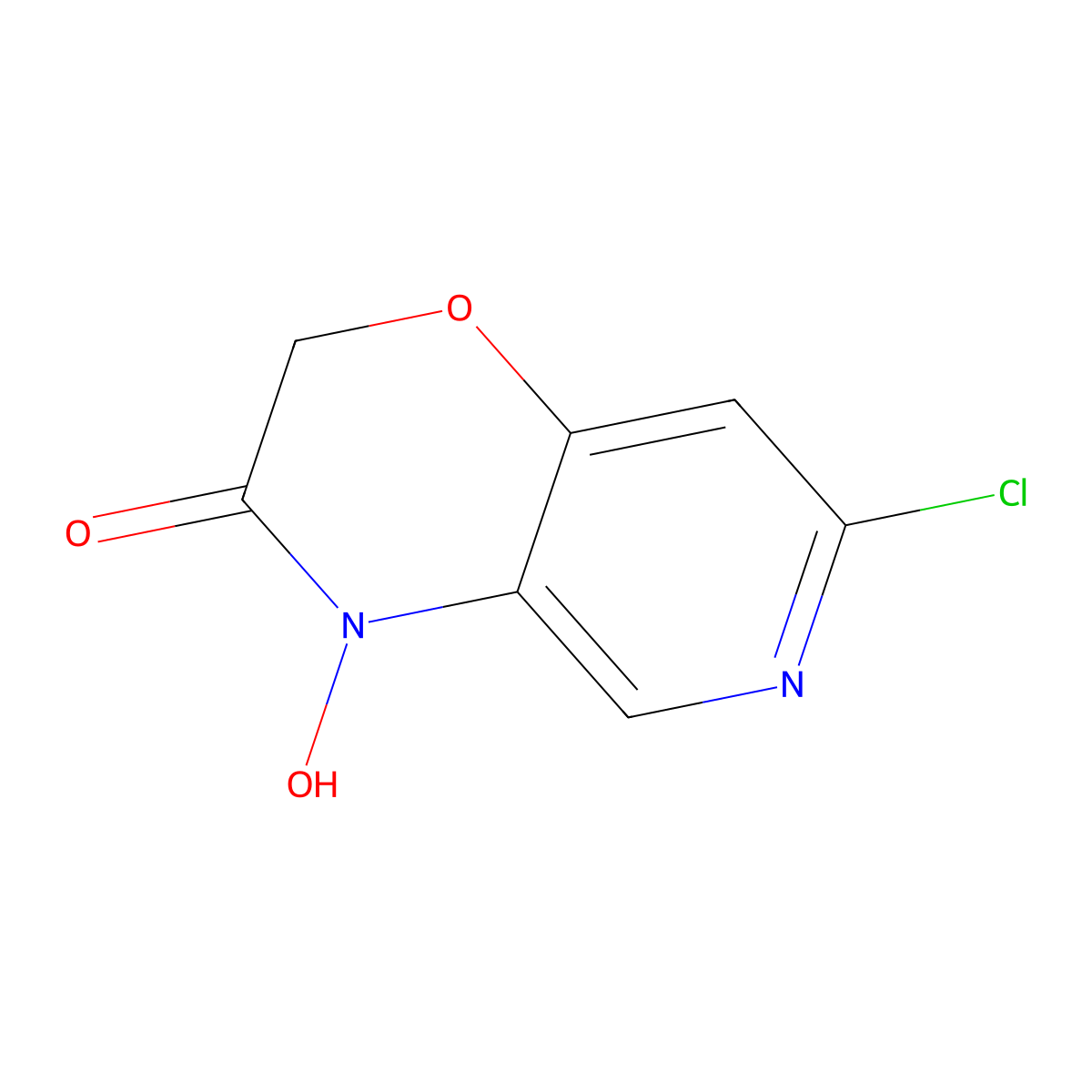 7-chloro-4-hydroxy-2H,3H,4H-pyrido[4,3-b][1,4]oxazin-3-one molecular structure, CAS 2731010-90-3