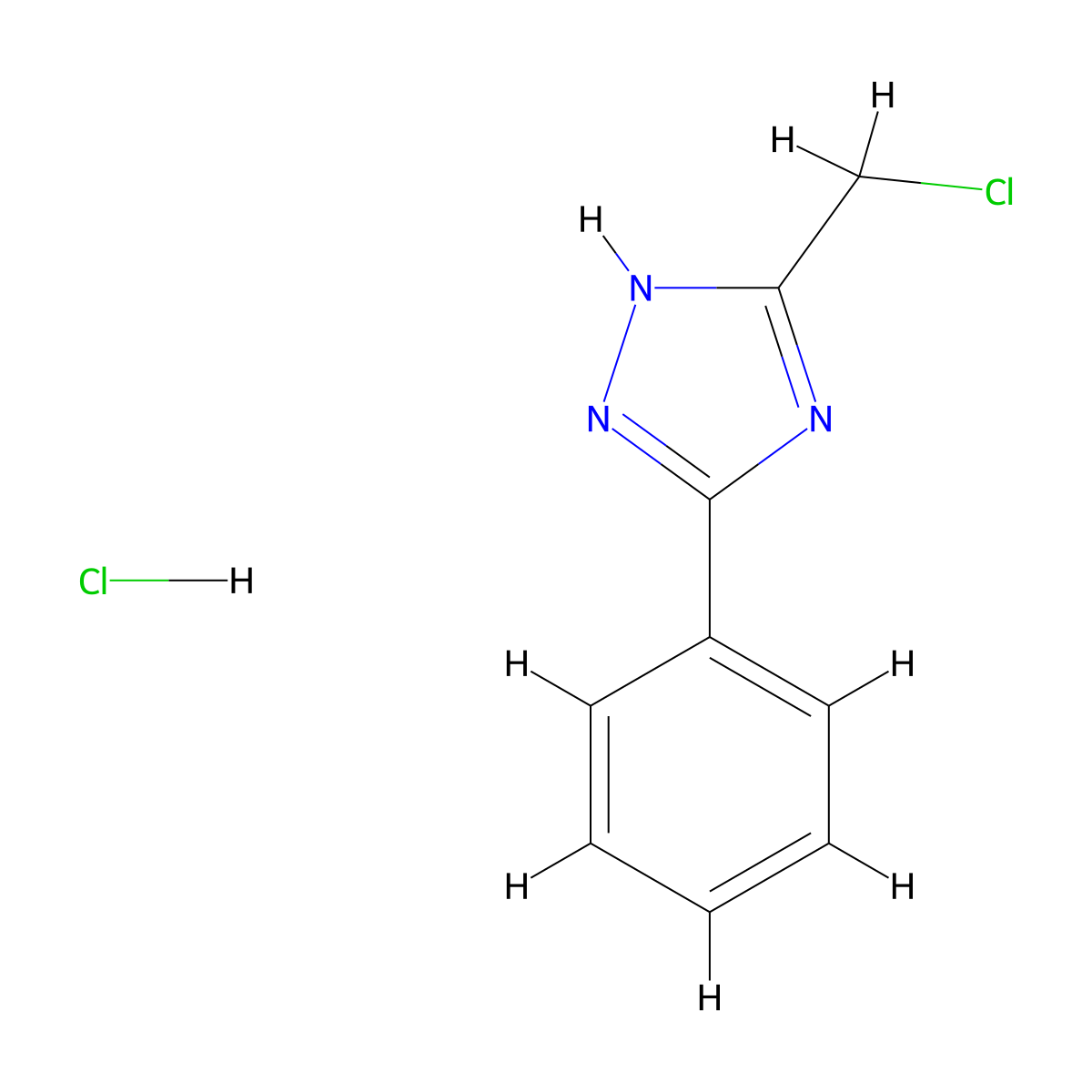 3-(Chloromethyl)-5-phenyl-1H-1,2,4-triazole Hydrochloride molecular structure, CAS 2731010-96-9