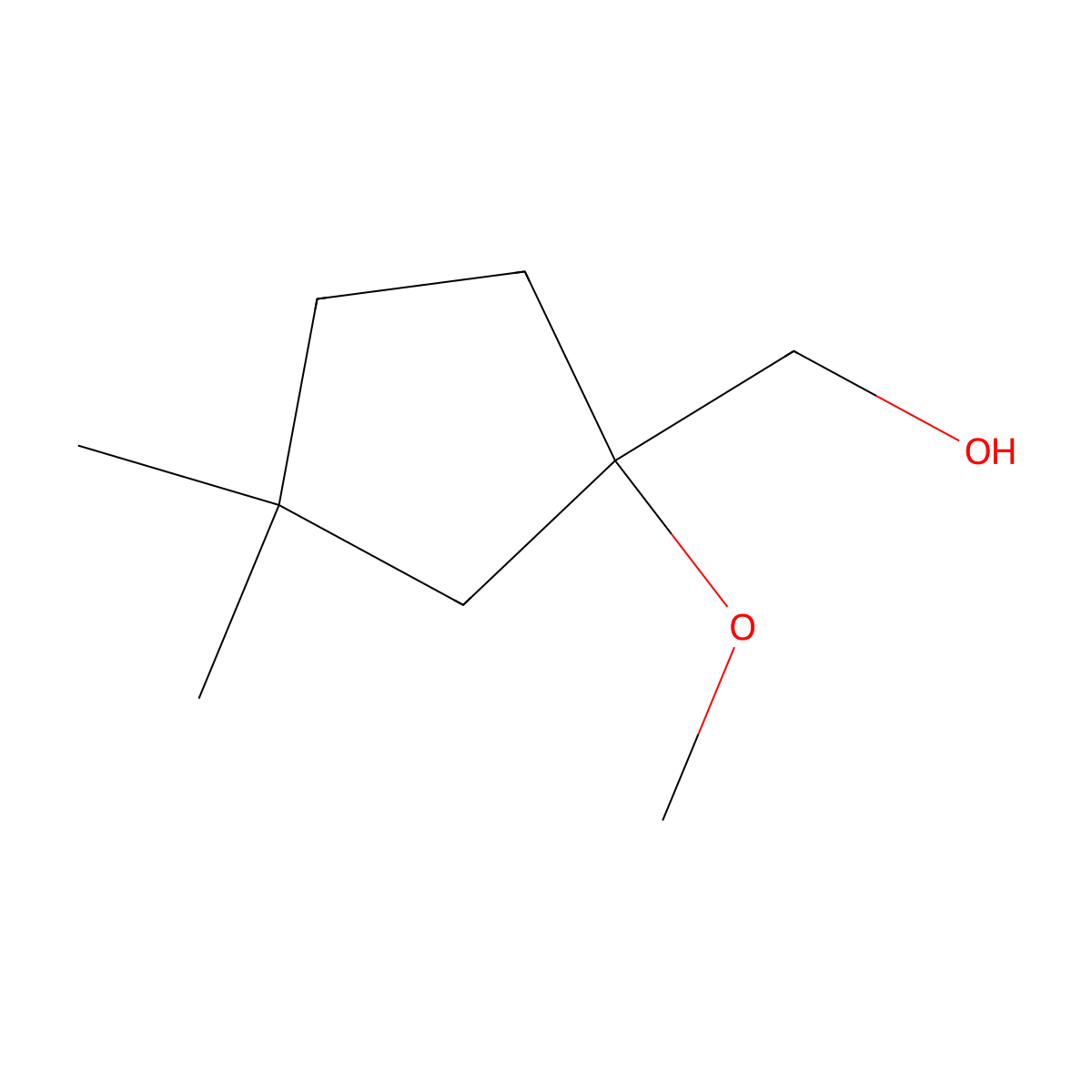 (1-Methoxy-3,3-dimethylcyclopentyl)methanol molecular structure, CAS 2731010-99-2