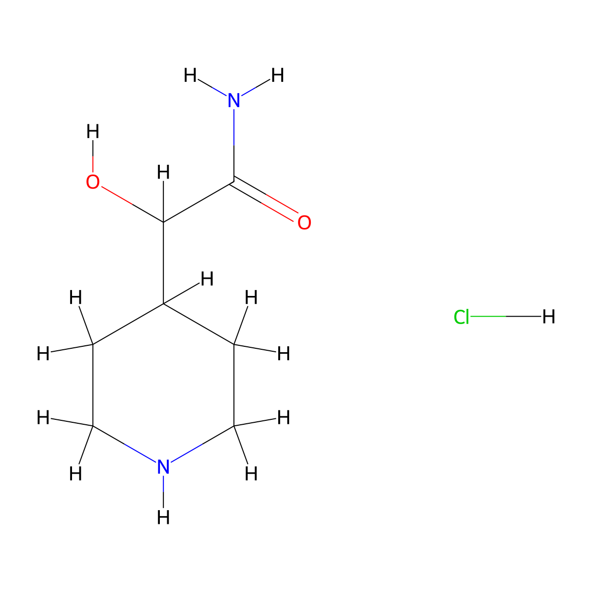 2-Hydroxy-2-(piperidin-4-yl)acetamide hydrochloride molecular structure, CAS 2731011-03-1