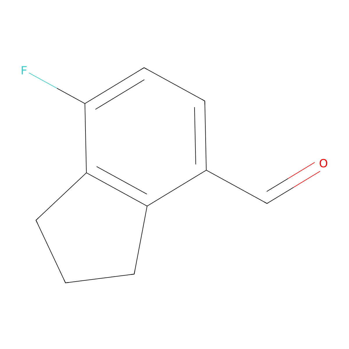 7-fluoro-2,3-dihydro-1H-indene-4-carbaldehyde molecular structure, CAS 2731011-04-2