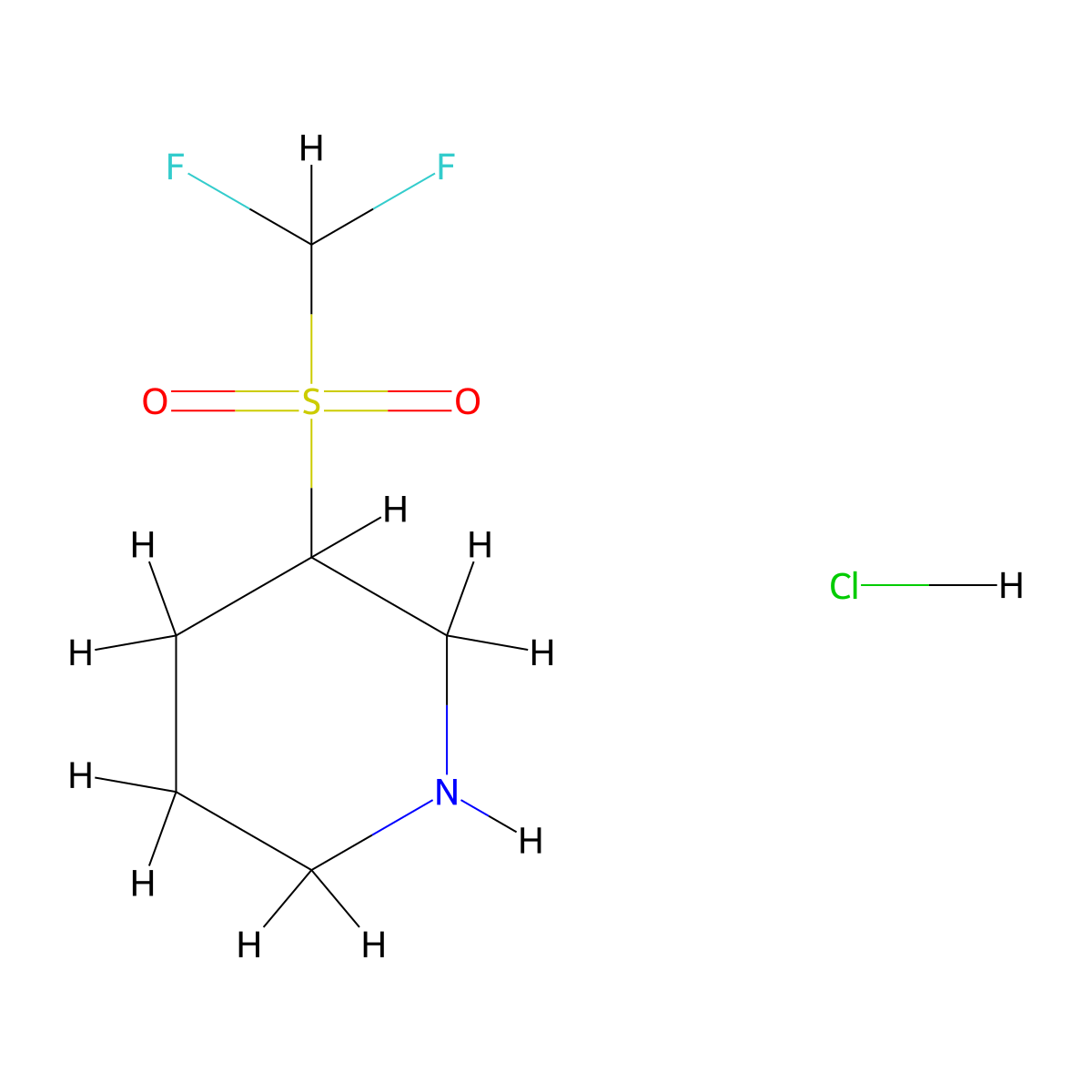 3-Difluoromethanesulfonylpiperidine hydrochloride molecular structure, CAS 2731011-10-0