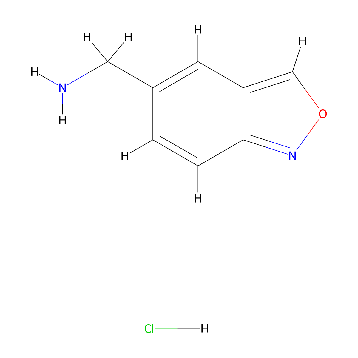 1-(2,1-Benzoxazol-5-yl)methanamine hydrochloride molecular structure, CAS 2731011-14-4