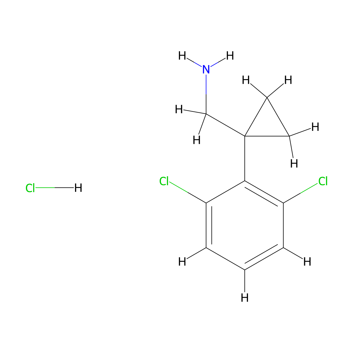 1-[1-(2,6-Dichlorophenyl)cyclopropyl]methanamine hydrochloride molecular structure, CAS 2731011-25-7