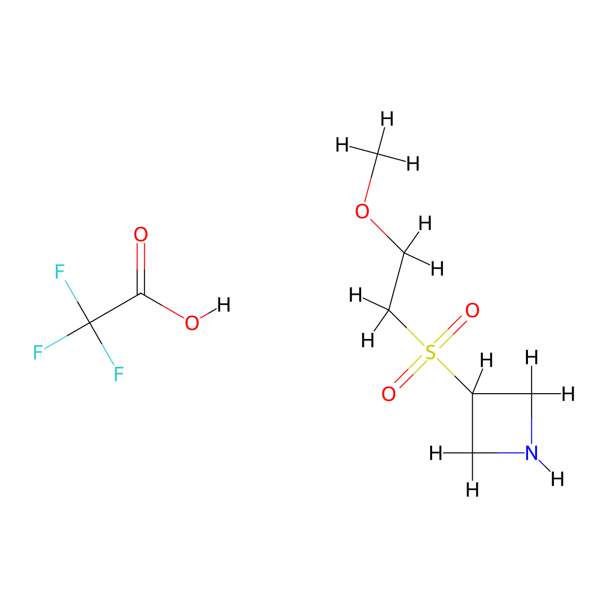 3-(2-Methoxyethanesulfonyl)azetidine,trifluoroaceticacid molecular structure, CAS 2731011-27-9
