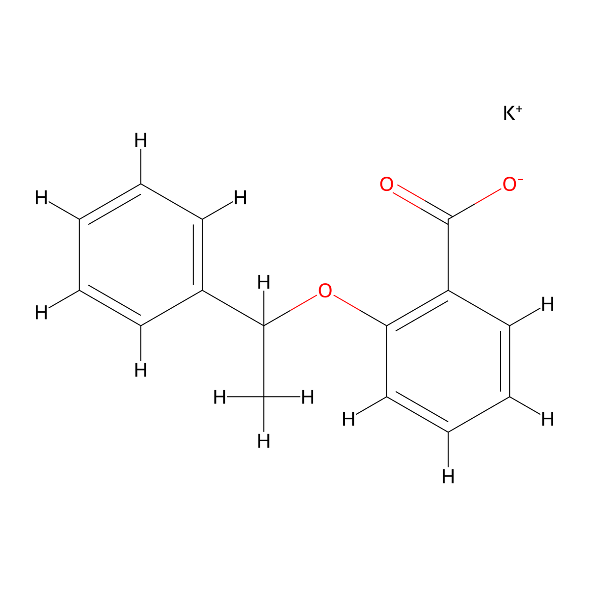 Potassium2-(1-phenylethoxy)benzoate molecular structure, CAS 2731011-28-0