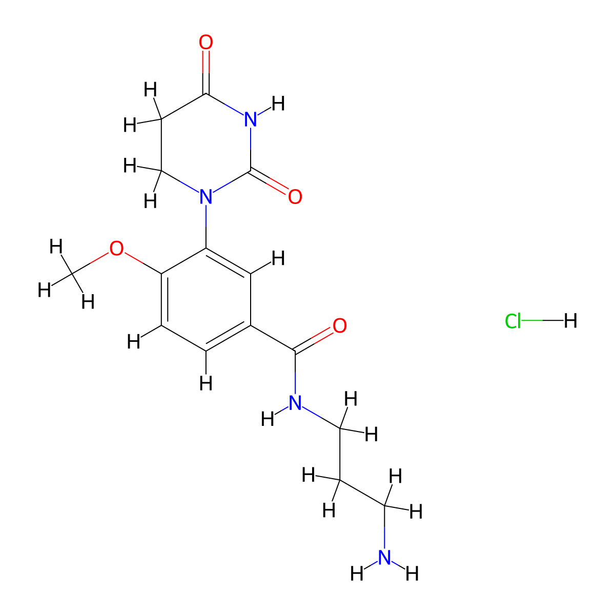 N-(3-aminopropyl)-3-(2,4-dioxo-1,3-diazinan-1-yl)-4-methoxybenzamide hydrochloride molecular structure, CAS 2731011-30-4