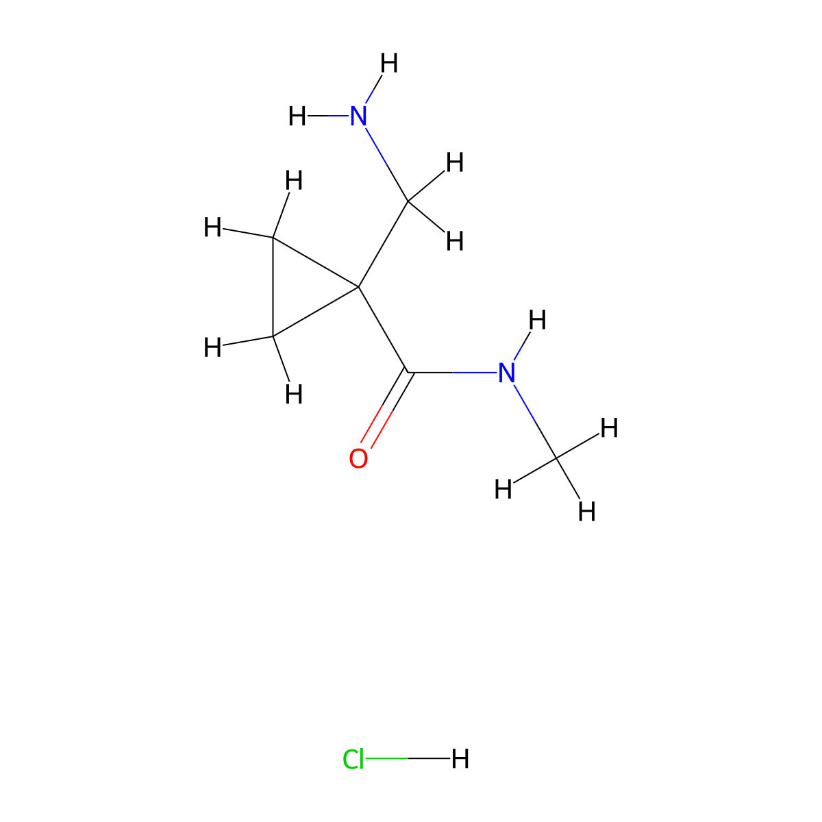 1-(aminomethyl)-N-methylcyclopropane-1-carboxamidehydrochloride molecular structure, CAS 2731011-31-5