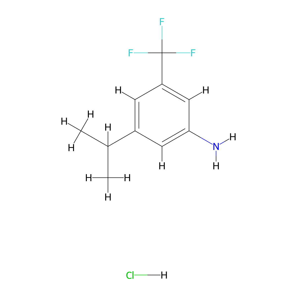 3-(Propan-2-yl)-5-(trifluoromethyl)aniline hydrochloride molecular structure, CAS 2731011-32-6