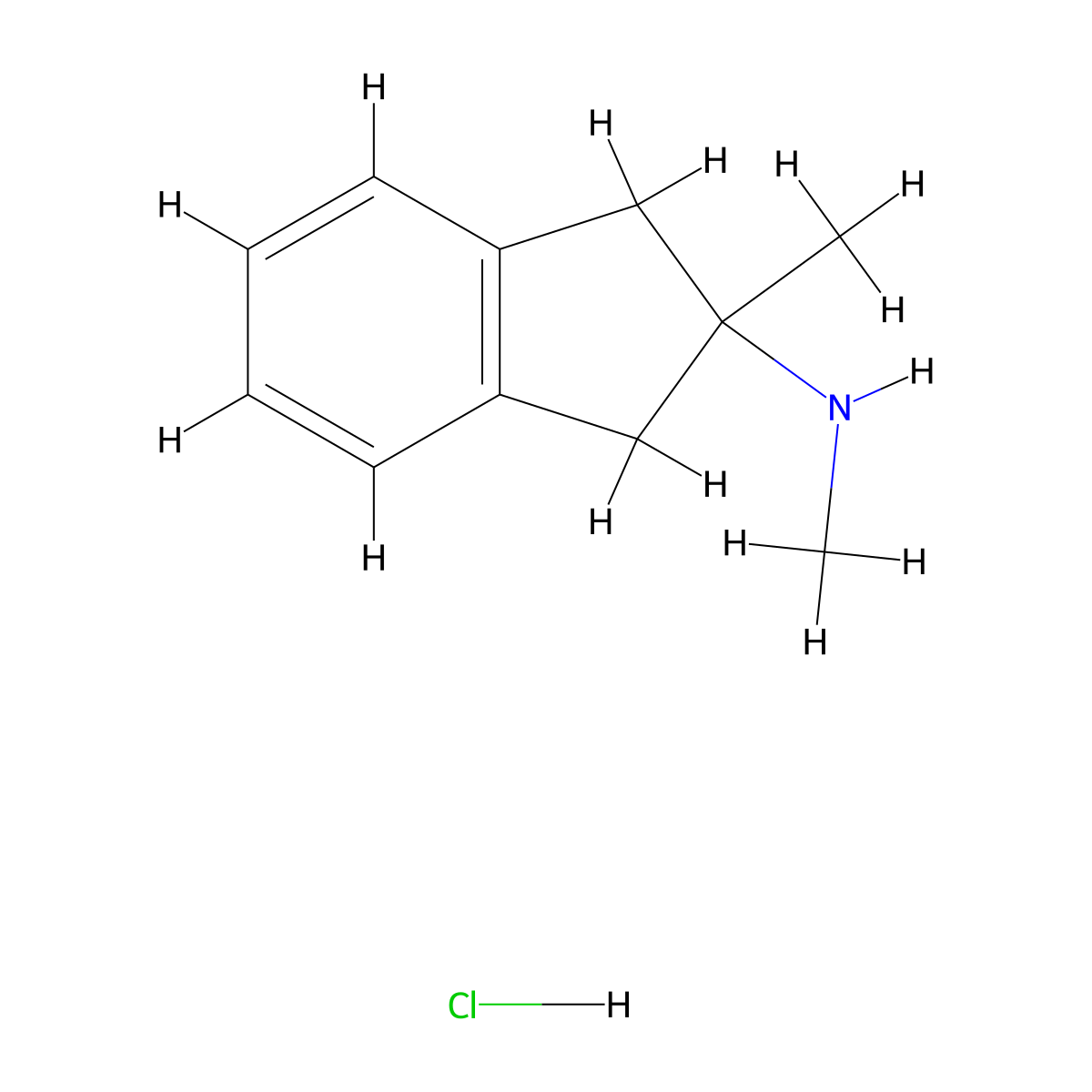 N,2-dimethyl-2,3-dihydro-1H-inden-2-amine hydrochloride molecular structure, CAS 2731011-33-7