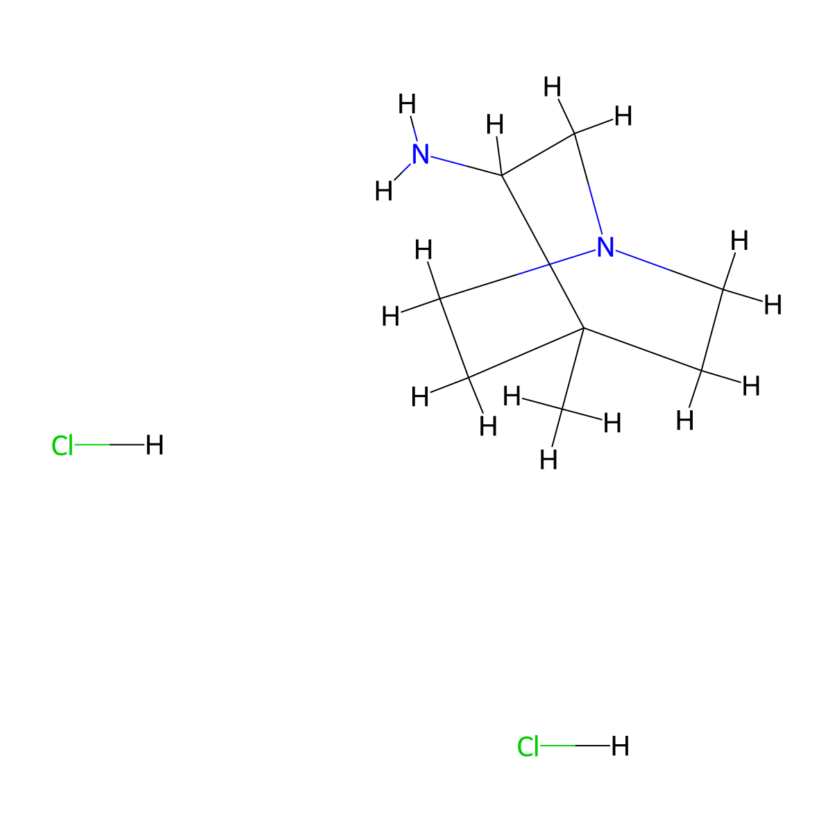 4-Methyl-1-azabicyclo(2.2.2)octan-3-amine dihydrochloride molecular structure, CAS 2731011-35-9