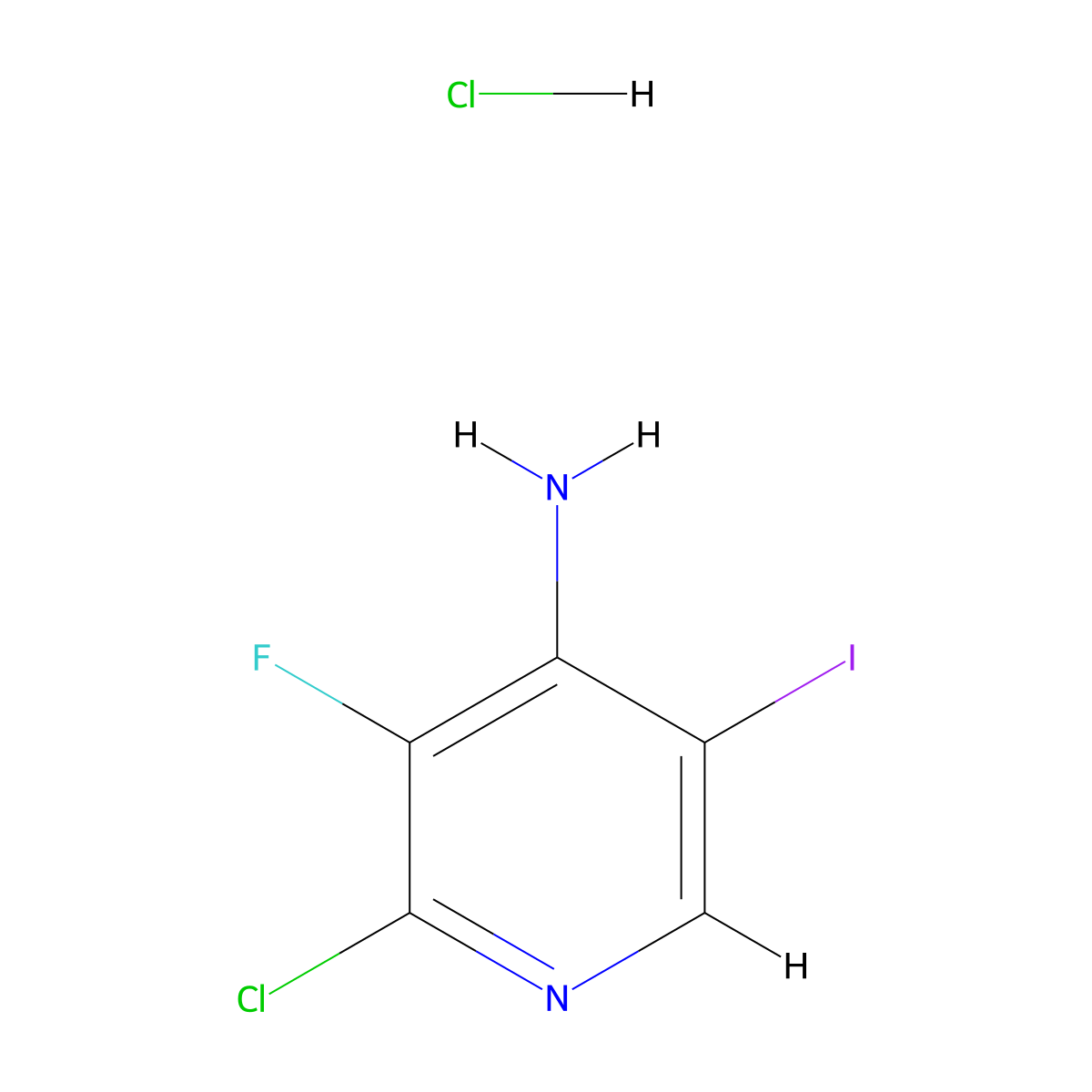 2-Chloro-3-fluoro-5-iodopyridin-4-amine hydrochloride molecular structure, CAS 2731011-38-2