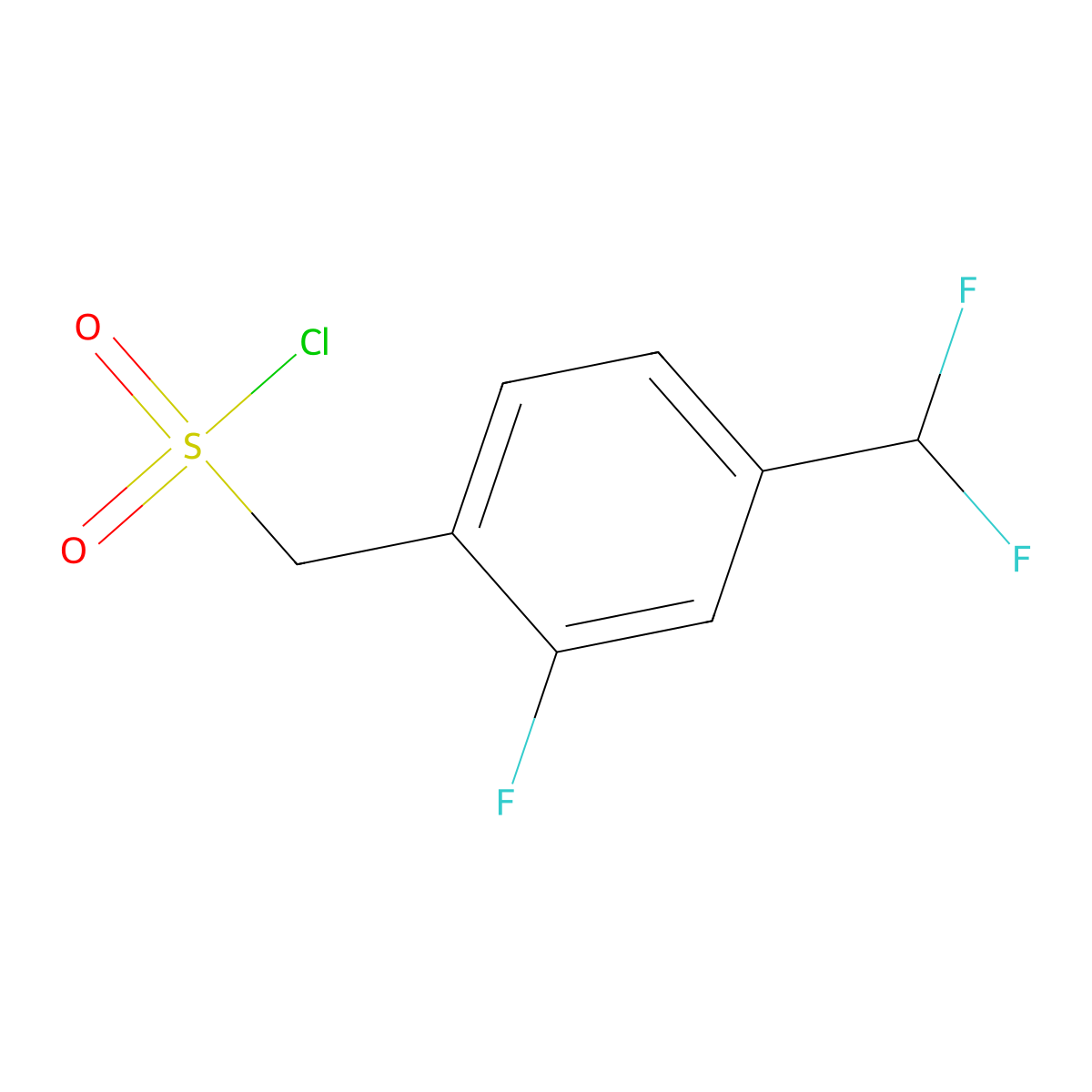 [4-(Difluoromethyl)-2-fluorophenyl]methanesulfonylchloride molecular structure, CAS 2731011-40-6